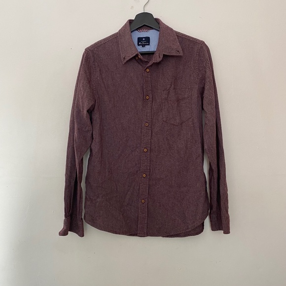 Ben Sherman Red Button Down Flannel Shirt - Picture 1 of 4